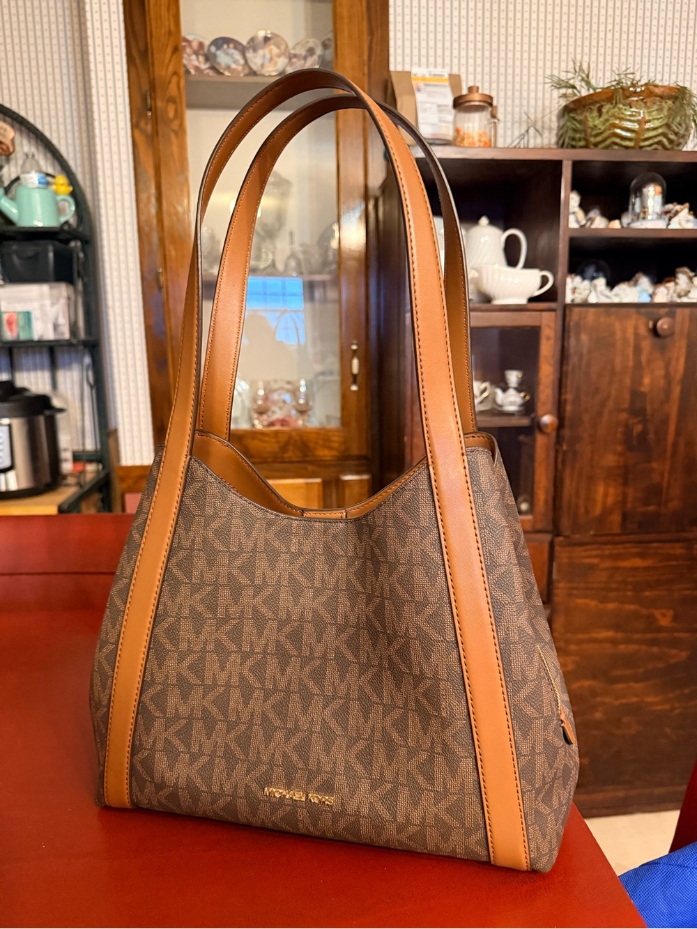 Michael Kors Brown/ Tan Signature Shoulder Bag